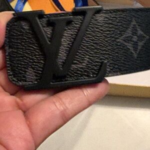 Louis Vuitton Black Textured Belt